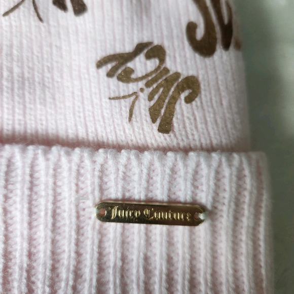 Juicy Couture KIDS hat/glove set Pink/rose Gold - Picture 2 of 4
